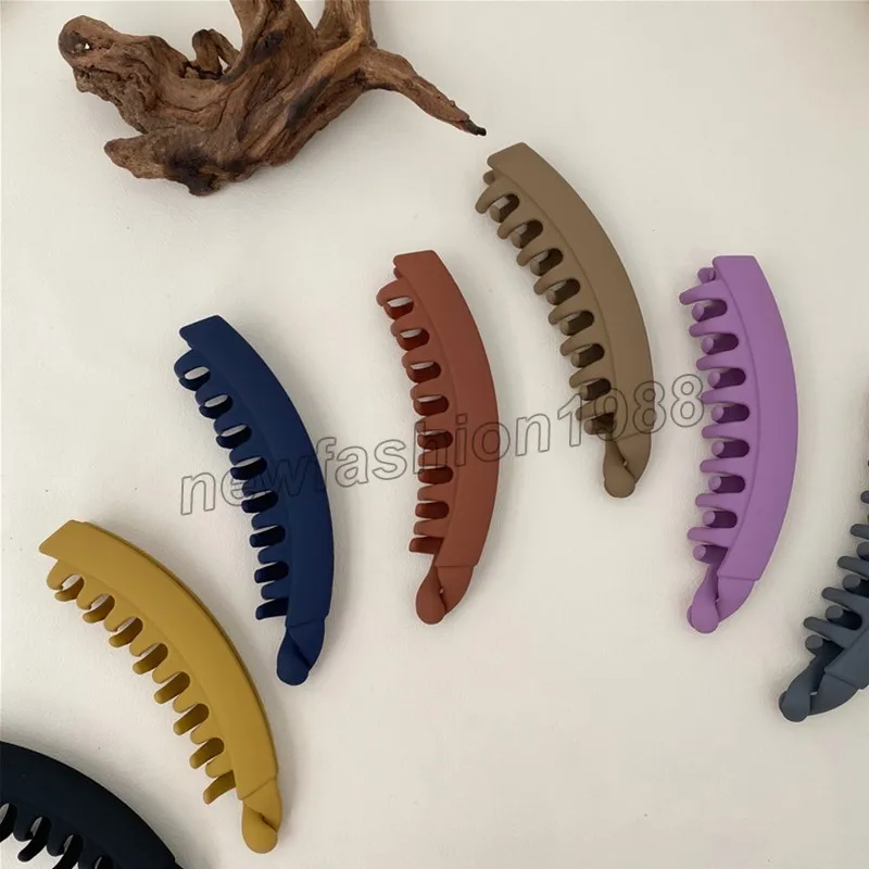 Clip a banana opaca tinta unita alla moda Artigli per capelli lunghi Fermagli per coda di cavallo Fermagli per capelli semplici Accessori per capelli da donna