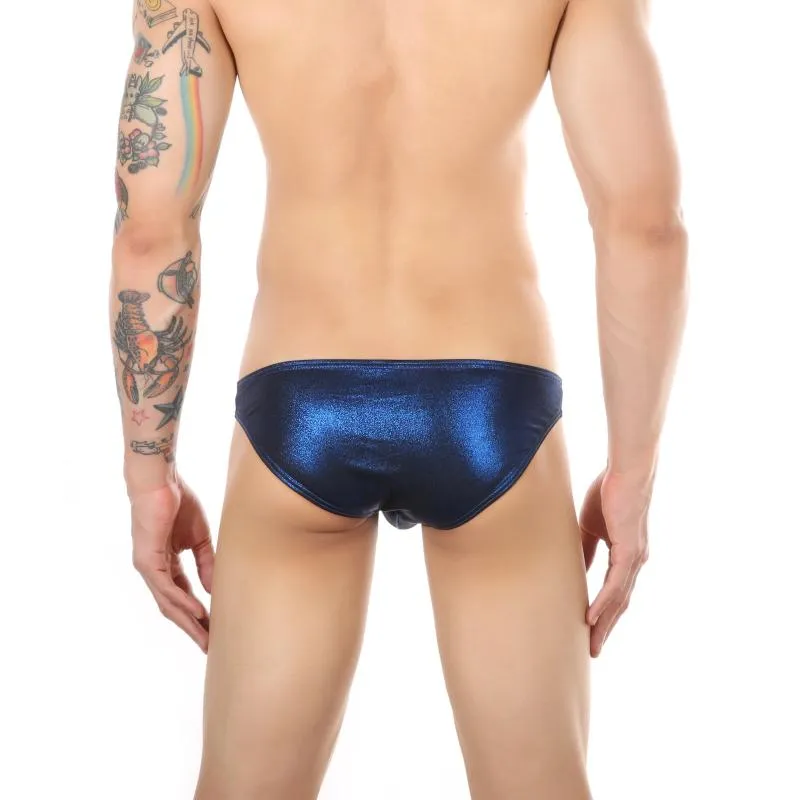 Underpants Men Sexy Metal Style Brief Underwear Gay Briefs Shinny Solid