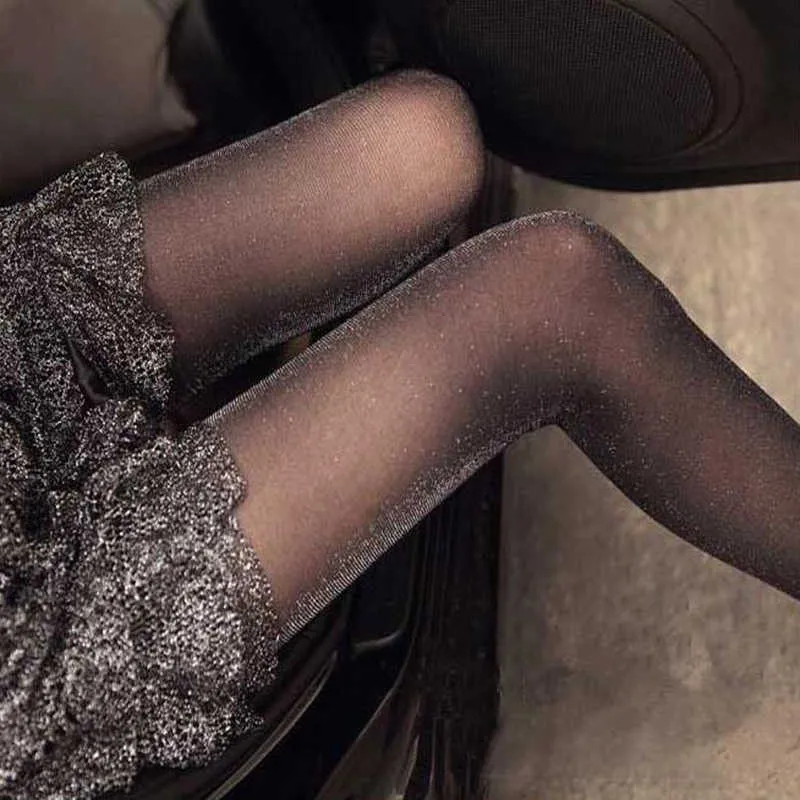 Glittery Shiny Pantyhose Stockings For Women Sexy And Glossy Black