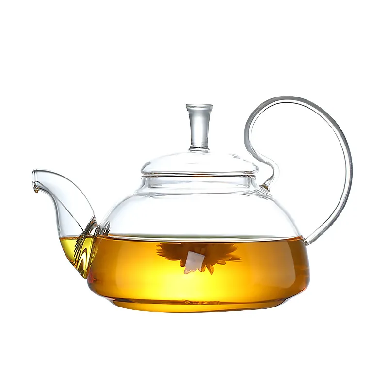 1 stück 600ml Hitzebeständigkeit mit hoher Griffblume Kaffee-Glas-Teekanne, die chinesische Glas-Teekannen 250 s2 blüht