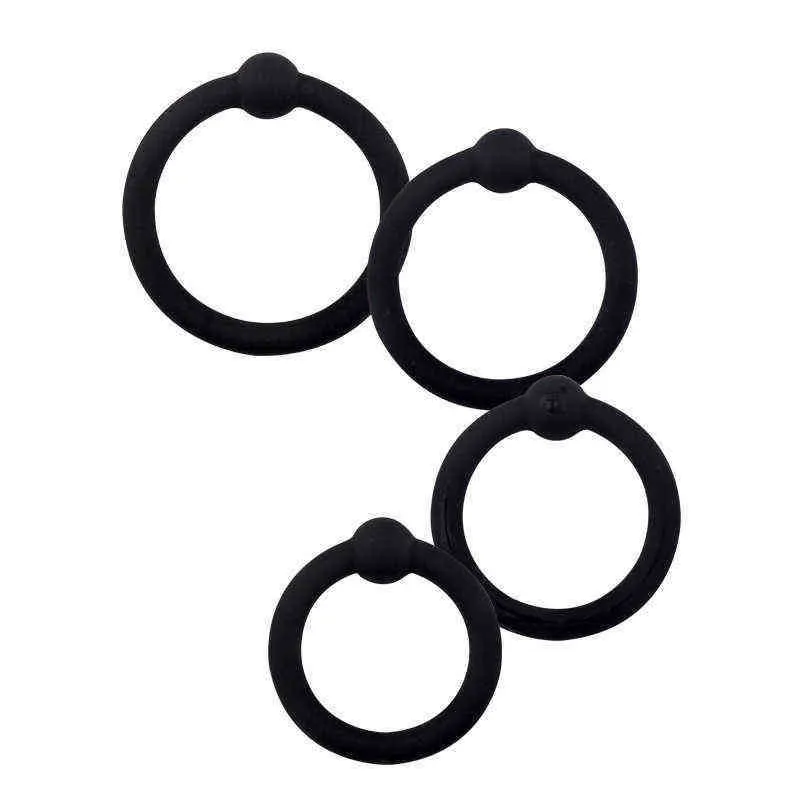 Nxy Cockrings Silicone Peni Ring Ejaculation Delay Cock Rings Dick Erection Cockring Male Chastity Adult Sex Toys for Men Lock Sperm Trainer 1209