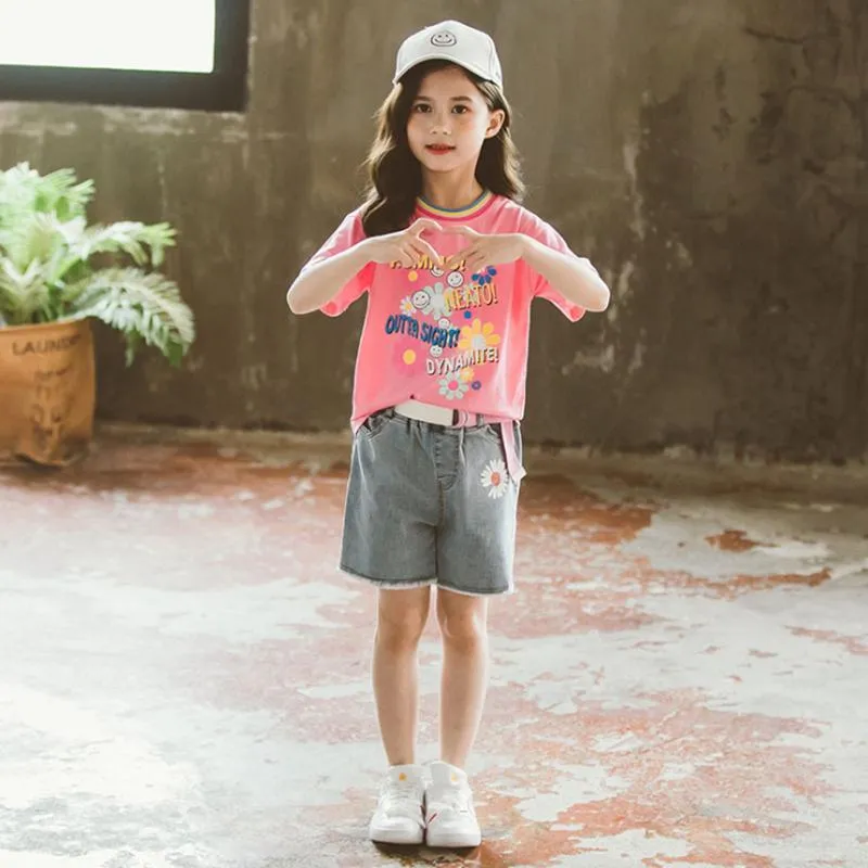 Conjuntos de ropa Adolescentes 12 14 a os Outfit Girasol Chica joven Ropa Tama o 4 6 8 10 Pantalones cortos Set de pantalones Suelo de ni o