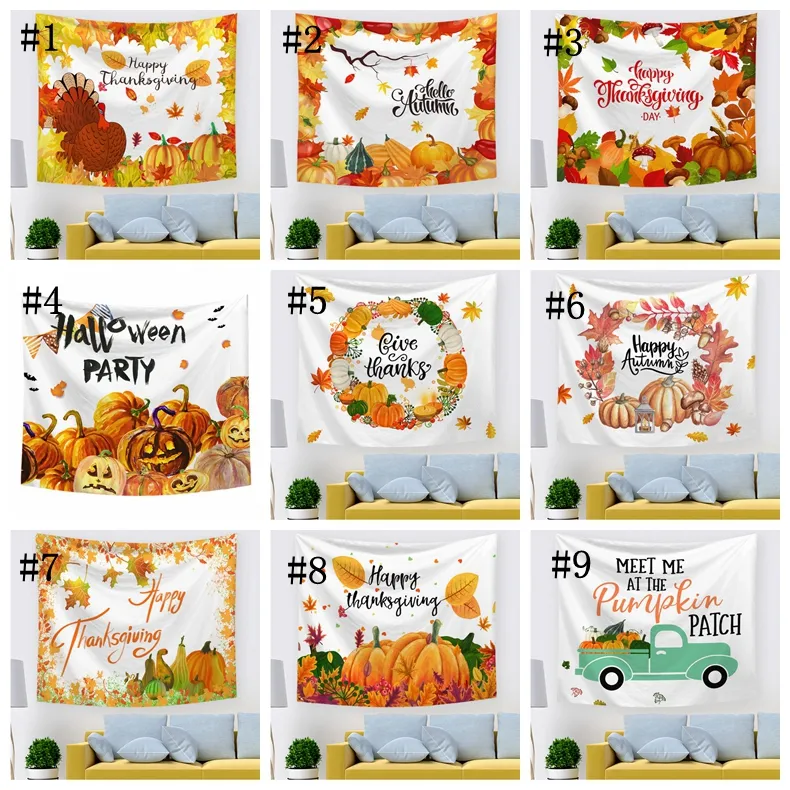 40 Designs Blanket Hallowmas Thanksgiving Day Christmas Blanket Festive tapestries for adults and children Wall Hanging Mats ZWL103