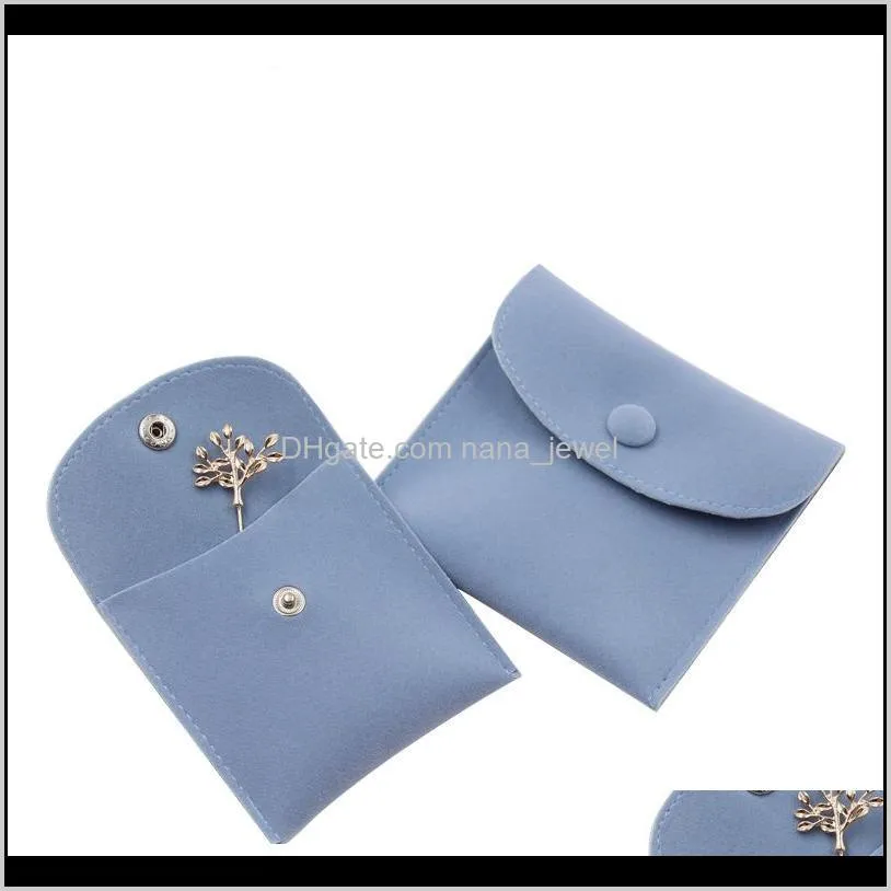 jewelry gift packaging envelope pouch with snap fastener dust proof jewellery storage bags made of double sided velvet with assorted