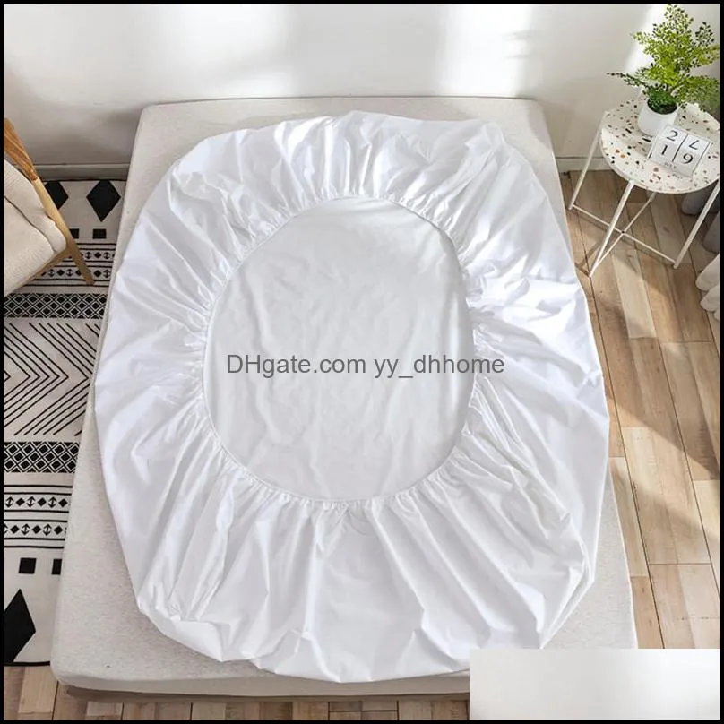 Set di lenzuola Forniture di biancheria da letto Tessili per la casa Giardino Feiqiong Materasso da letto in colore puro Er Protezione impermeabile Lenzuolo con angoli Lino elastico