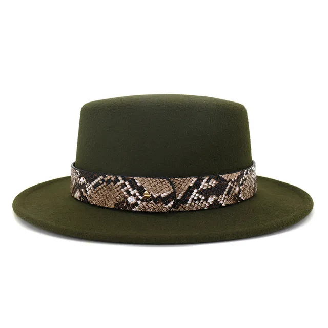 Sombreros de fieltro planos Vintage informales, sombreros de lana de ala ancha para fiesta, sombrero Formal, gorra de jugador de fieltro