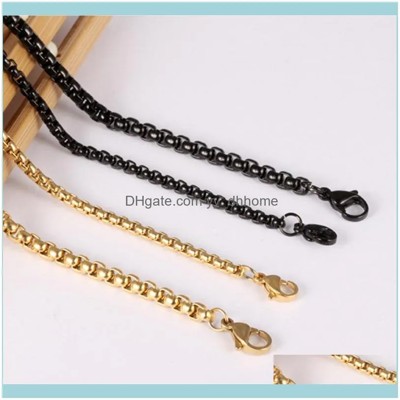 Chains 1.5MM Stainless Steel Necklaces Box Polished Bulk Lobster Clasps Fashion Accessories Jewelry Wholesale 2021