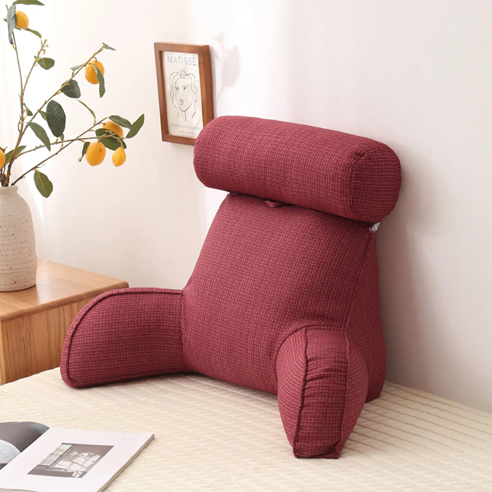 Coussin d'assise, coussin de lecture pour le dossier du lit, support  lombaire, coussin d'accoudoir