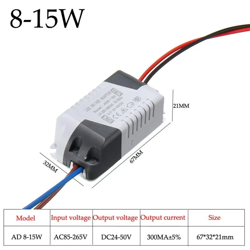 Ac-Dc Transformator LED Light Lamp Driver Netzteil 1-3W/4-7W/8-12W/12-18W  300Ma