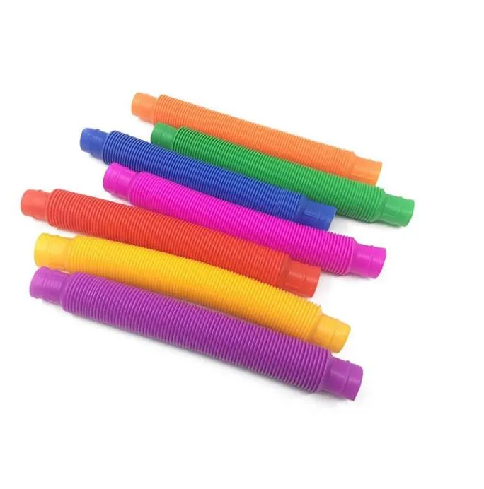 Kid Decompression Toys Color Telescopic Bellows Sensory Toys Fun Telescopic Tube Decompression Toys Stretch Tube Funny Telescopic Toy WMQ530