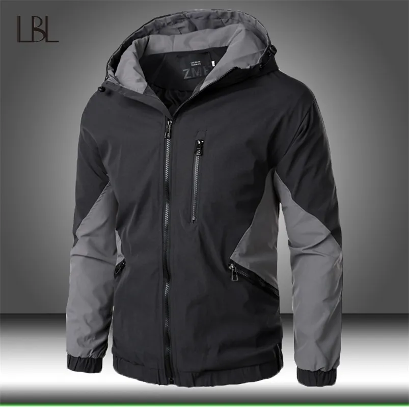 Autumn Winter Hooded Zipper Jacket Men Streetwear Bomber Jacket Windbreaker Mens Sportswear Coat Slim Fit Pilot Outwear 210923