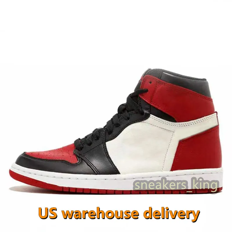 2021 Tasarımcı Erkek 1 Yüksek OG Basketbol Ayakkabıları Hızlı Teslimat ABD Depo1s Gümüş Kraliyet Toe Siyah Metalik Altın Orta Duman Gri UNC Patent Aksesuar Kutusu