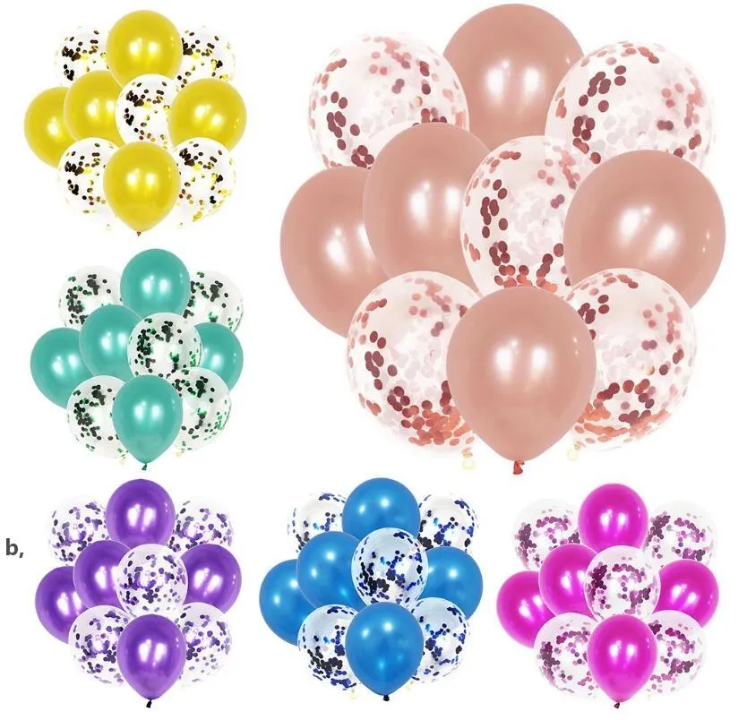 Palloncini Rosa e Bianchi, 60 Pezzi Con Coriandoli Oro Rosa per