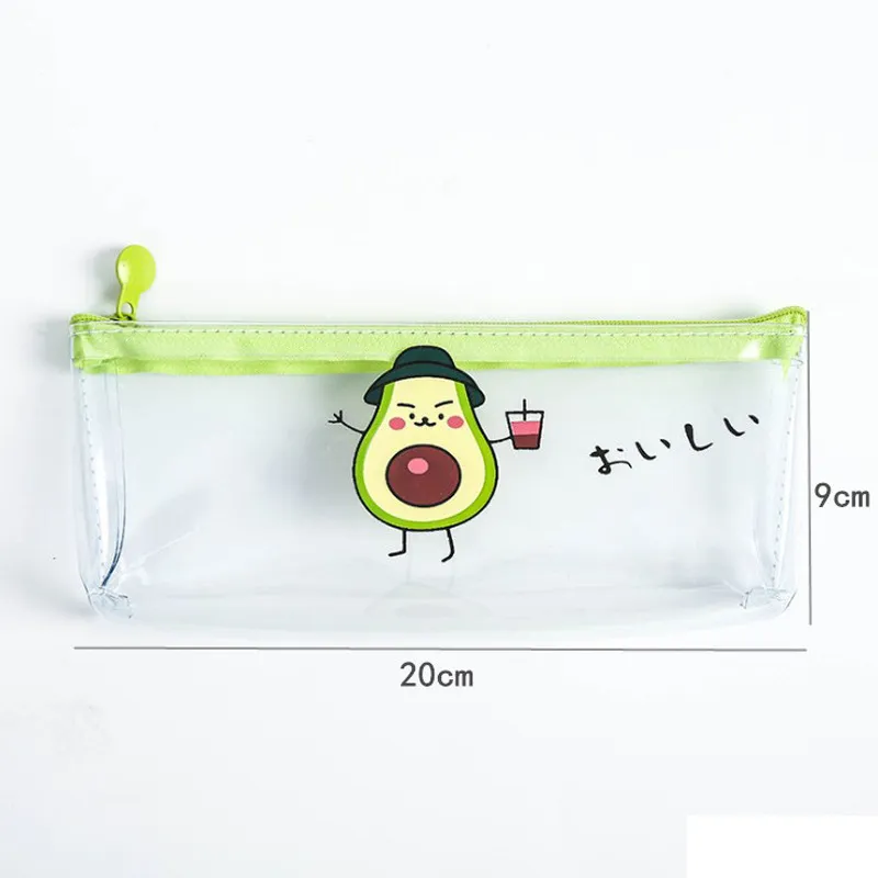 Transparent PVC Pencil Case Zipper Pencil Bag for Kids Girls Gift Office School Supplies Stationery W0044