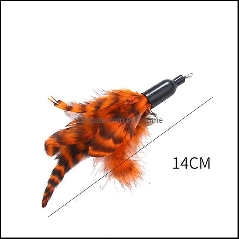 Feather Teaser Cat Toy Retractable Wand & 5 PCS Assorted Teaser Refills Interactive Catcher Teaser Toy JK2012PH