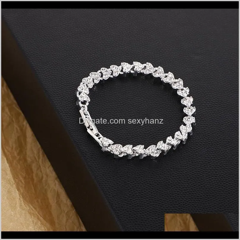 Wholesale Europe America  bracelet bangle tennis diamond style silver braceklet for women and ladies