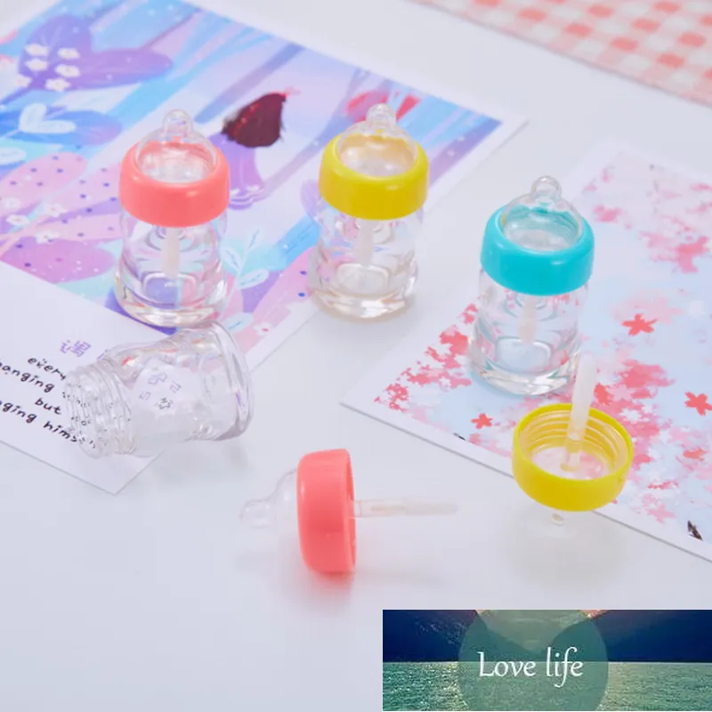 50pcs Feeding Bottle Shaped Empty Lip Gloss Tube Containers Clear Mini Refillable Lip Balm Bottles With Rubber Inserts