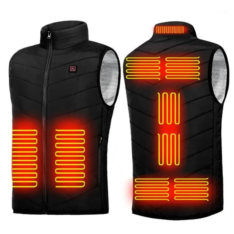 T-shirt da esterno gilet riscaldante 9 aree ricarica USB giacca invernale elettrico flessibile termico intelligente riscaldato per uomo escursionismo sci