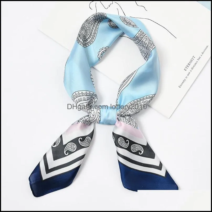 70*70cm Simulation Silk Small Square Scarf Female Decorative Small Scarf Professional Flight Attendant Business1