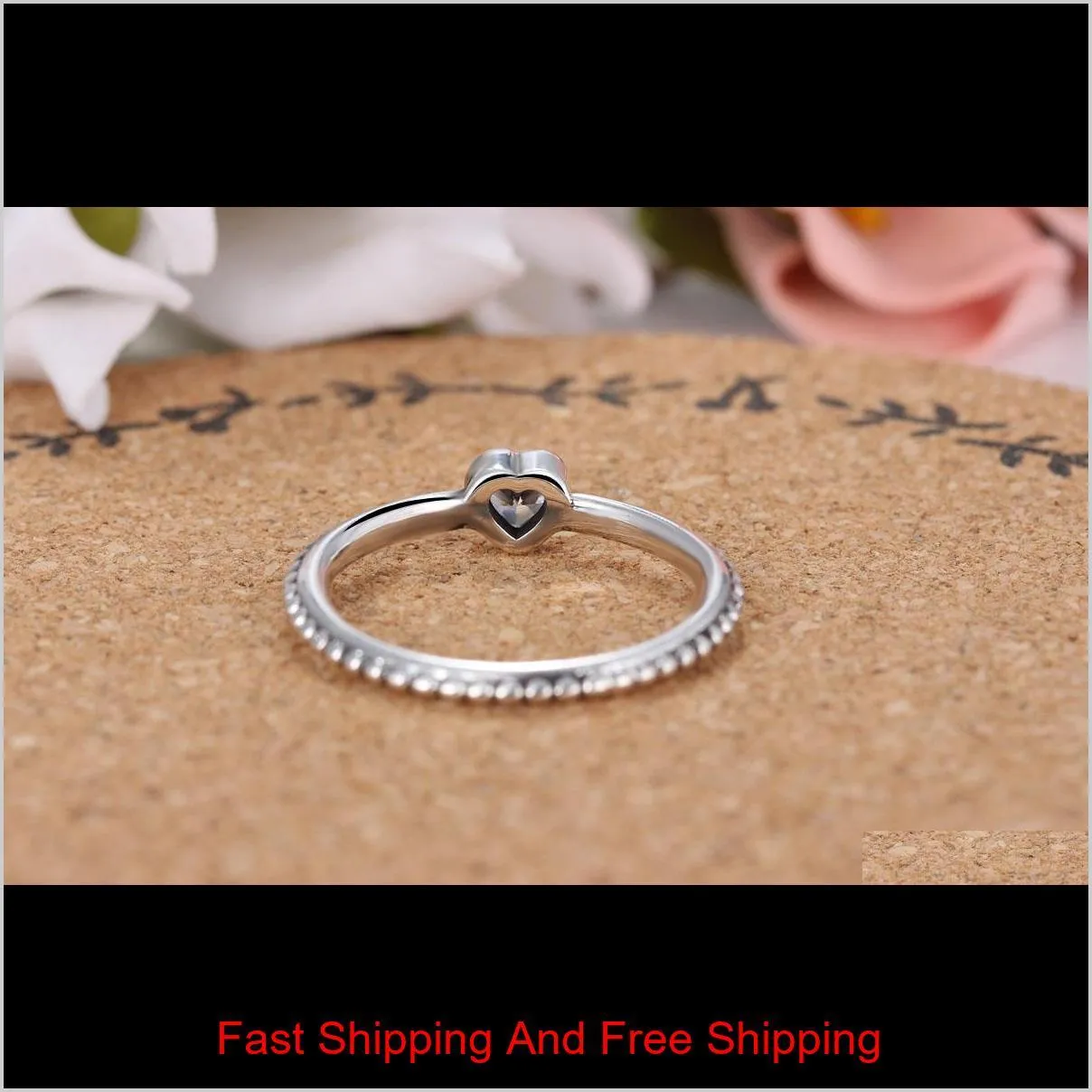 wholesale 925 silver heart ring fit pandora cz anniversary jewelry for women christmas gift