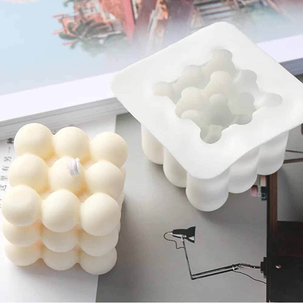 Silicone Candle Mold - DIY 3D Bubble Candle Mold, Flexible & Durable