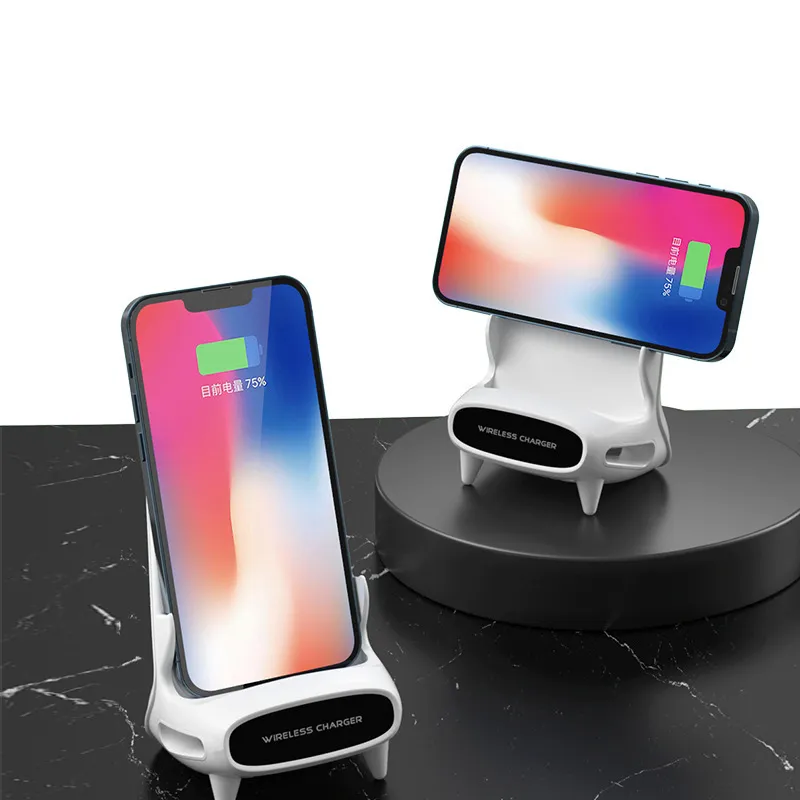 15W Krzesło Wireless Charger Desktop Uchwyt na telefon komórkowy Góra Qi Szybkie ładowanie dla iPhone 13 12 Pro Max Mini iPad Samsung Huawei