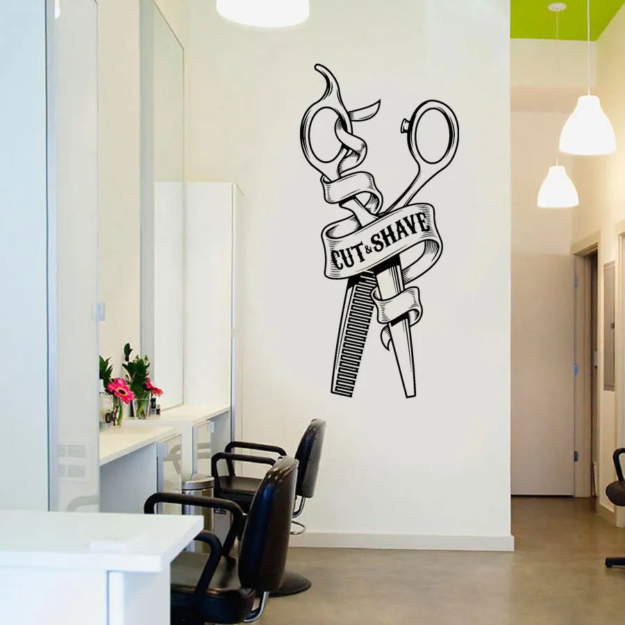 Cut Shave Sign Cortes De Pelo Para Hombres BARBERSHOP PEGATINA DE PARED  Arte De La Pared Calcomanía De Vinilo Barbero Peluquería Para WINDOW A340  210310 De 7,19 € | DHgate, image size:900x900