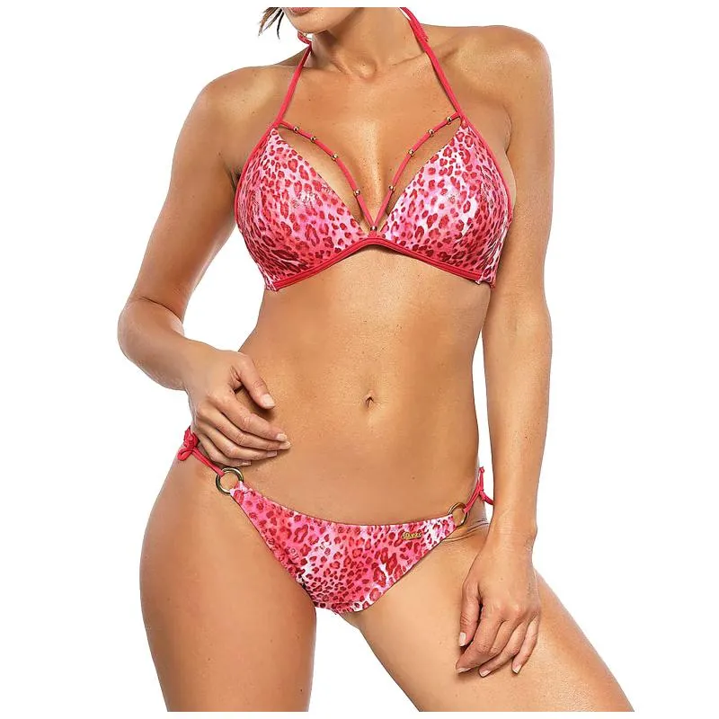 Kvinnors badkläder Fashion Bikini Set Leopard Push Up Brasilian Swimsuit Woman 2 Pieces Sexig Mini Micro G String