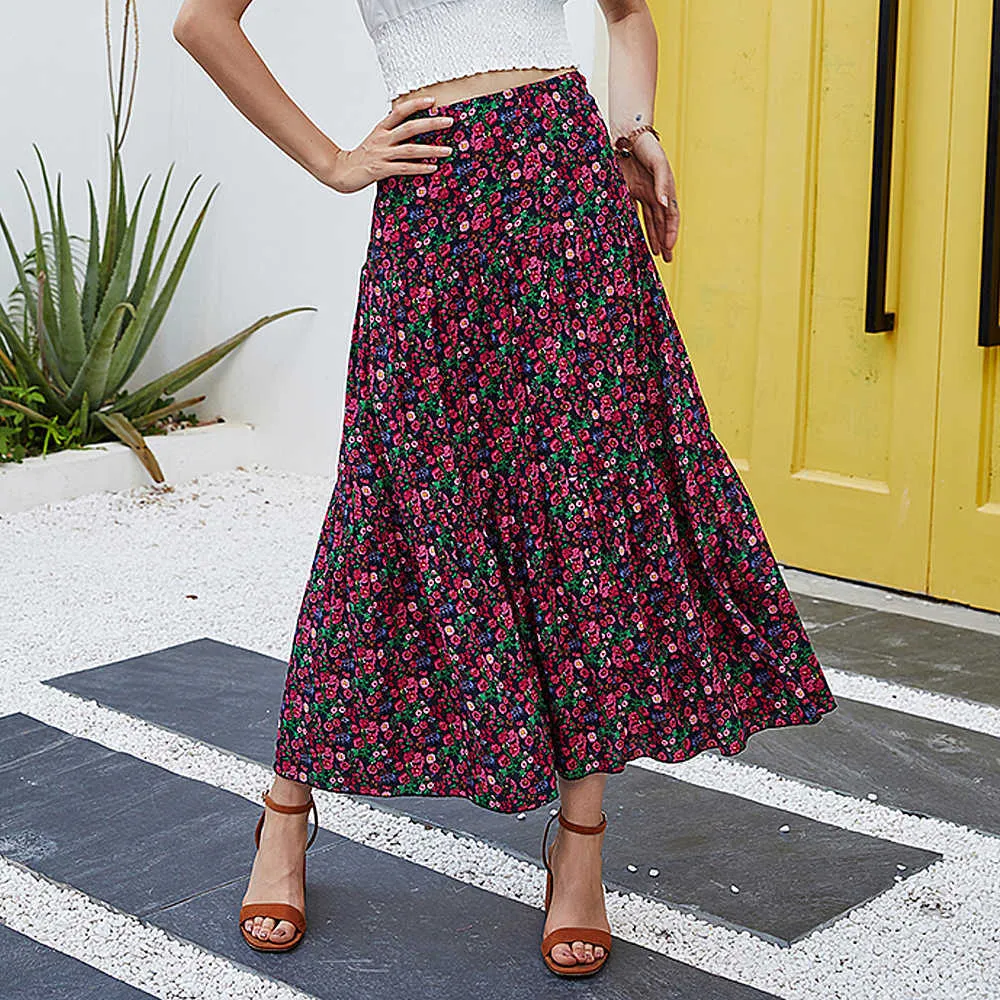 レディースウェア DECEMBERMAY Flower garden semitite skirt Amazon.com: Pink Strawberry Flower Womens Beachy High Waist