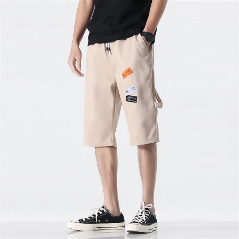 Erkek Uzun Şort Moda Giyim Yaz Pantolon Streetwear Pamuk Işık Renk Erkek Bermuda Kargo 8XL 6XL Büyük Boy 210716
