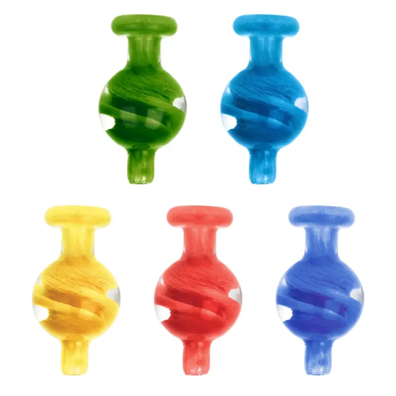 Coloré Pyrex Verre Épais À La Main Alien Planet 3D Boule En Spirale Travaillé Bulle Carb Cap Chapeau Ongles Dabber Bongs Plates-formes Pétrolières Accessoires Fumeurs