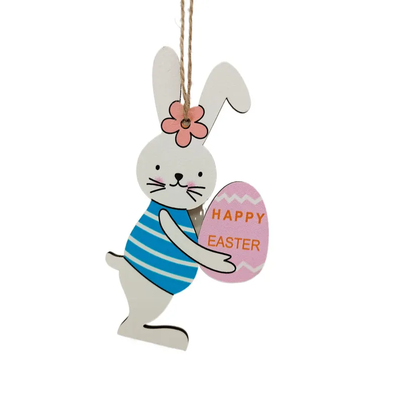 party decoration Easter Wooden Hanging Ornaments, Bunny Rabbit Themed Tags for Home Wall Tree Hanging Decor