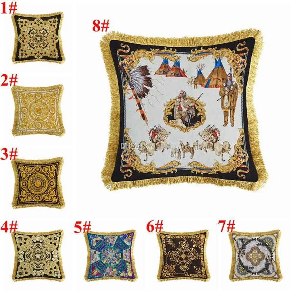 European Luxury Pillow Covers Solid Burlap Pillow Case Classical Linen Square Cushion Cover Sofa Decorative Pillows Cases 8 Styles Available