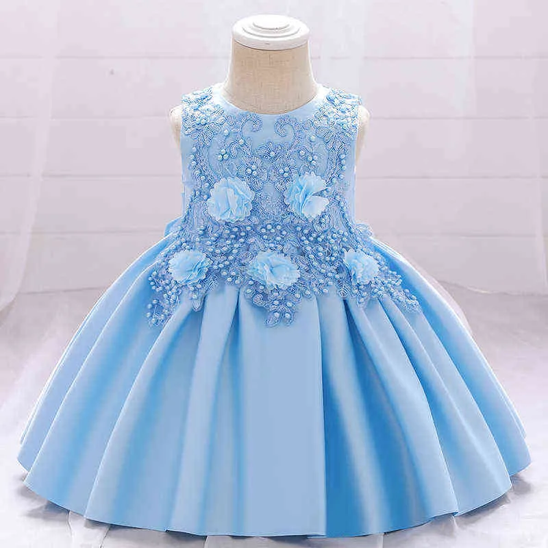 Odzież dziecięca Dziecko Odzież 1st Urodzinowa Dress Dla Baby Girl Chrzest Kwiat Księżniczka Suknie Pierwsza Ceremonia Party Dress Vestido 1-5 rok G1129