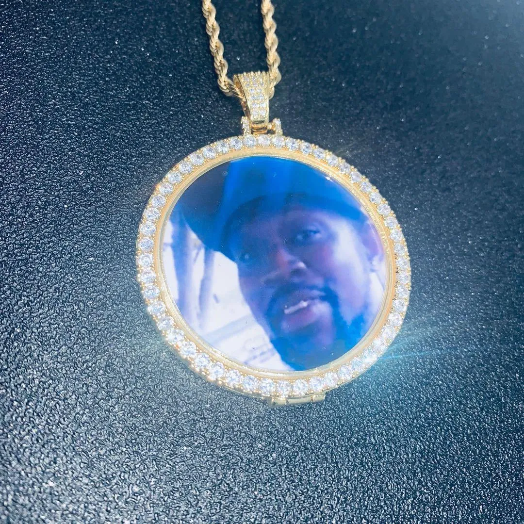 Custom Photo Memory Medallion Picture Pendant Necklace With Tennis Chain Hip Hop Jewelry Personalized Zirconia Chains Charm Gift