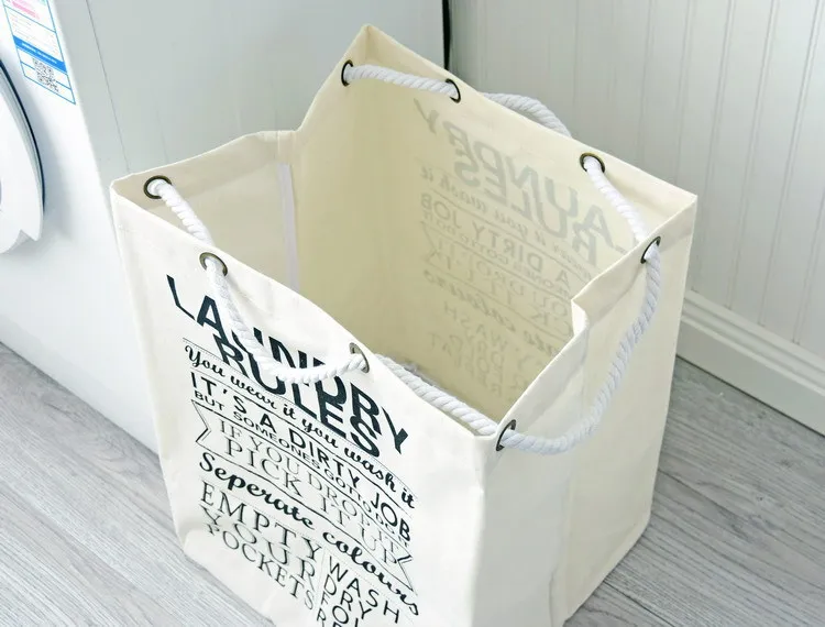 Picnic Basket Stand Laundry Basket Toy Storage Box Large Bag Cotton Washing Dirty Clothes Big Basket Organizer Bin Handle (5)