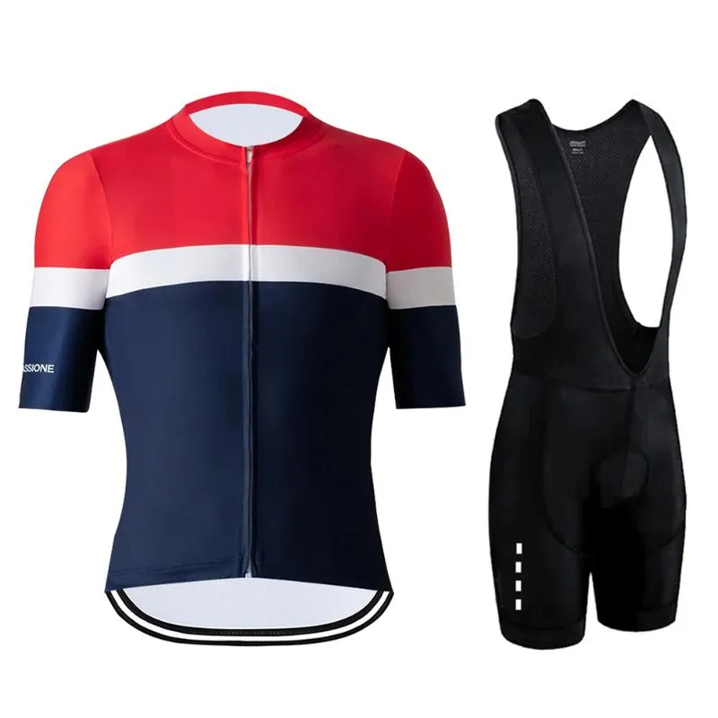 LA Passion Cycling Jersey Set 2021新しい男性自転車服服Summer MTBロードバイクショーツスーツアンチスリップマグリアダシクリスコ