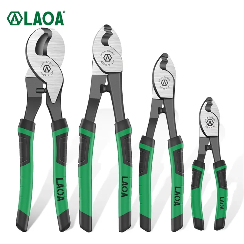 LAOA Cable Cutters CR-V Crimping Pliers Bolt Cutting Electrical Wire Stripper Combination Multifunction Hand Tools Anti-Slip 211028