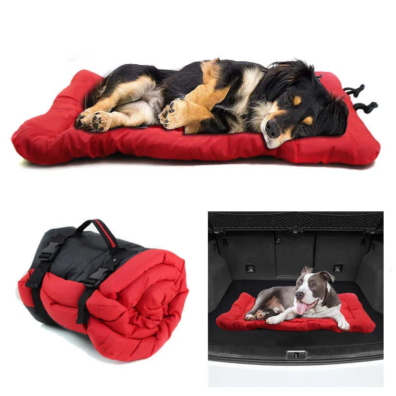 Outdoor Dog Bed Portable Travel Dog Bed Mat Car Seat Pet Bed for Small Medium Large Dog Waterproof Foldable Pet Mat Sofa Cushion 211009