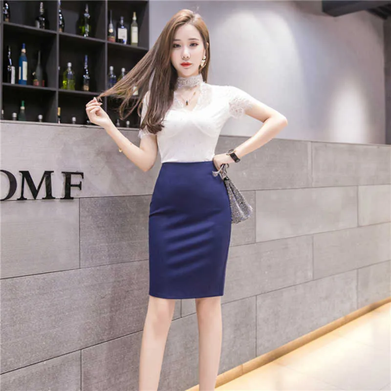 High Waist Long Pencil Skirt Office Ladies Maxi Formal Skirt Elegant Women  Elasticity Skirts Slit Plus Size 3XL 4XL 5XL