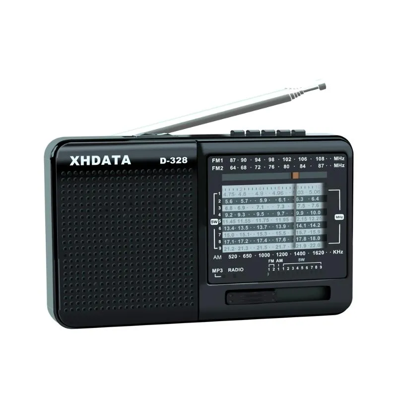 Radio D-328 FM AM SW lecteur MP3 Portable à ondes courtes avec prise de carte TF récepteur 4/3W