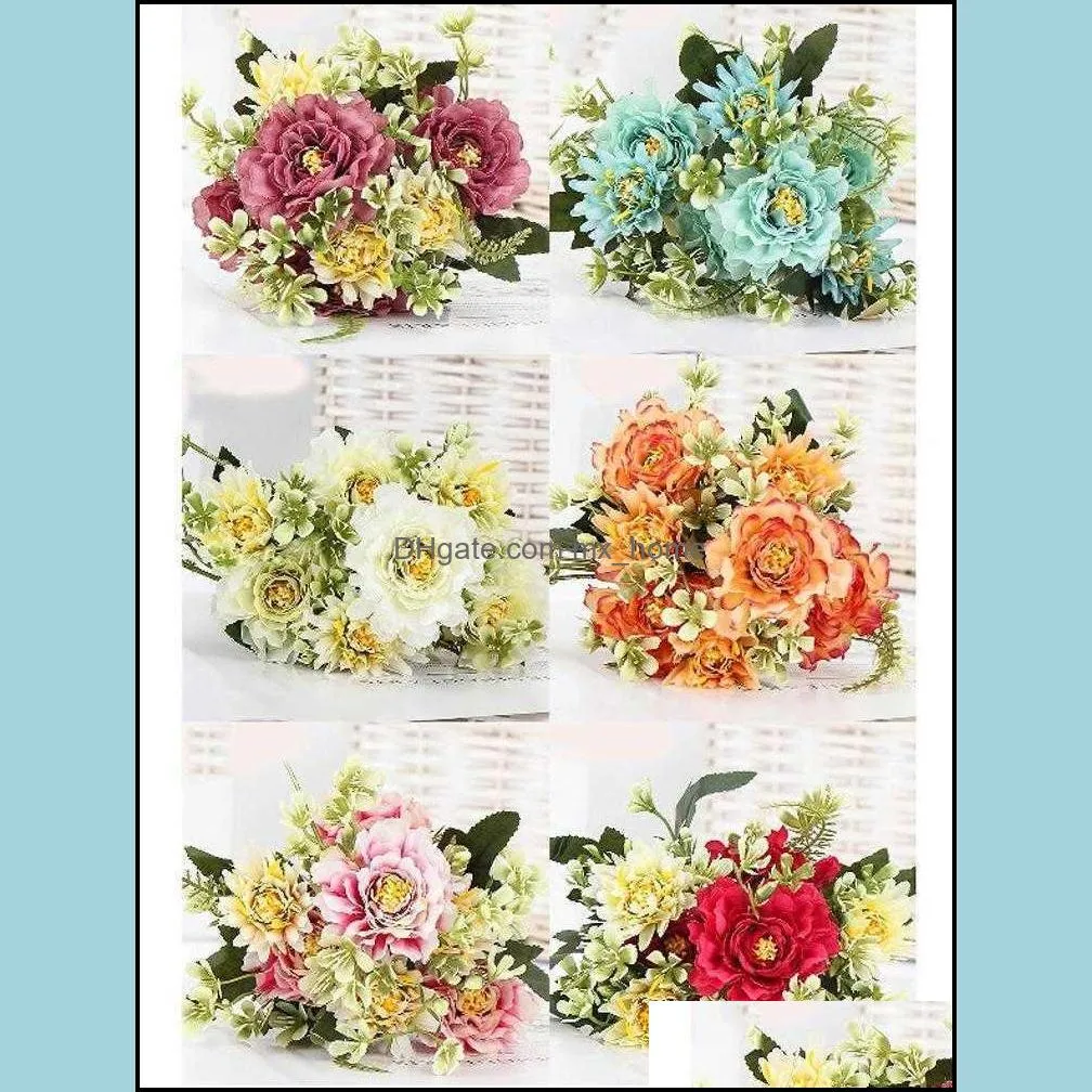 Decorative Flowers & Wreaths Colors Of Artificial Imitation Parland Dahlia Wedding Home Wall Decorate DIY Flower Balls,el Party FL0013