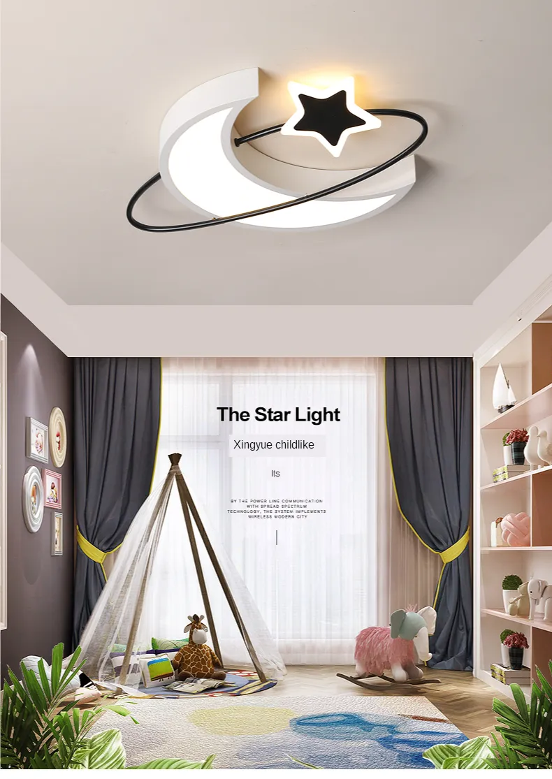 Led Moon Star Roof Light Kids Bedroom Ceiling Child Room Lamp Baby Sleeping 110V 220v