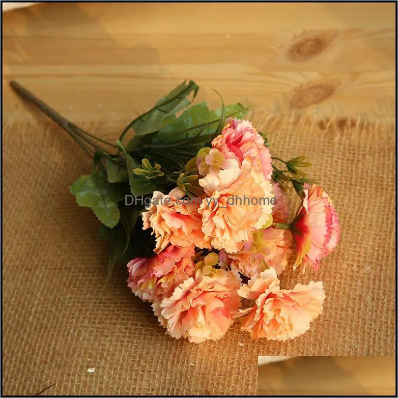 Artificial Fake Flowers Carnations Floral Wedding Bouquet Bridal Hydrangea Artificial & Dried Flowers Home Decor Mother Gift