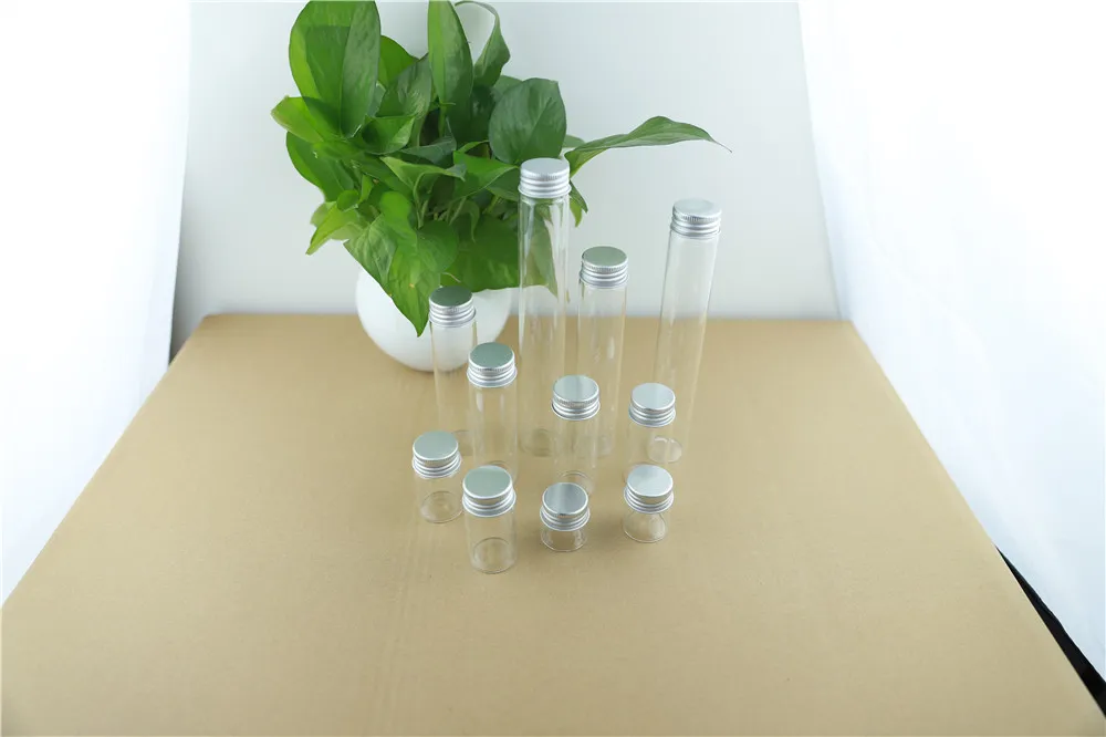 12PCS 30mm 110ml Glass Bottles Aluminum Caps Glass Tiny Jars Vials Transparent Glass Containers Perfume Bottle (3)