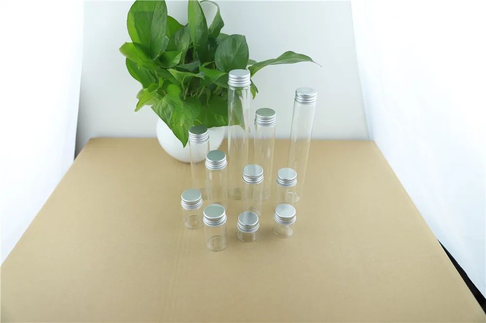 24PCS 30mm 20ml Cute Small Glass Bottles Aluminum Caps Glass Tiny Jars Vials Transparent Glass Containers Perfume Bottles (5)