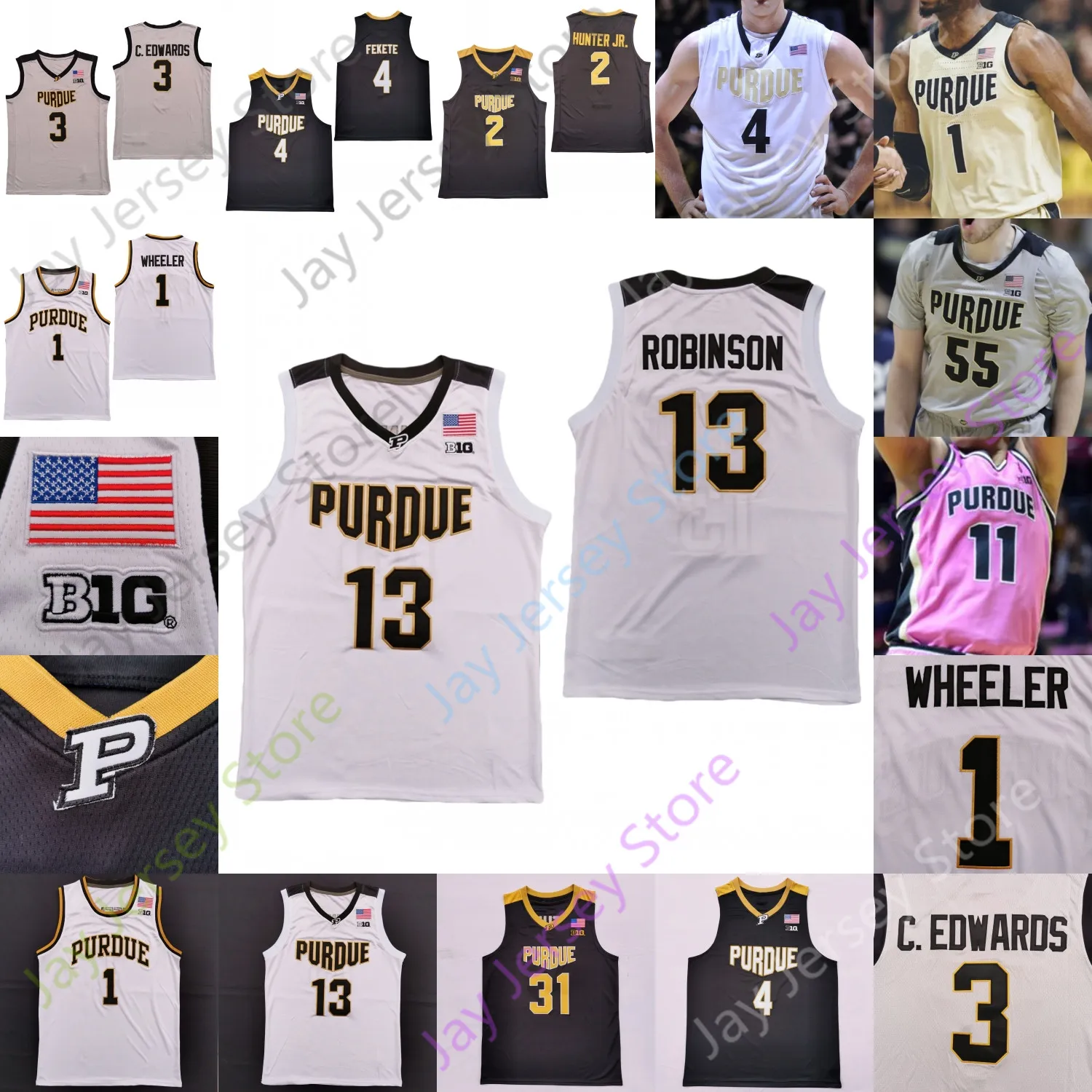 2021 맞춤 퍼듀 Boilermakers 농구 저지 NCAA 대학 이사야 톰슨 조 바리 캐롤 랜도 Glenn Robinson Jahaad Proctor