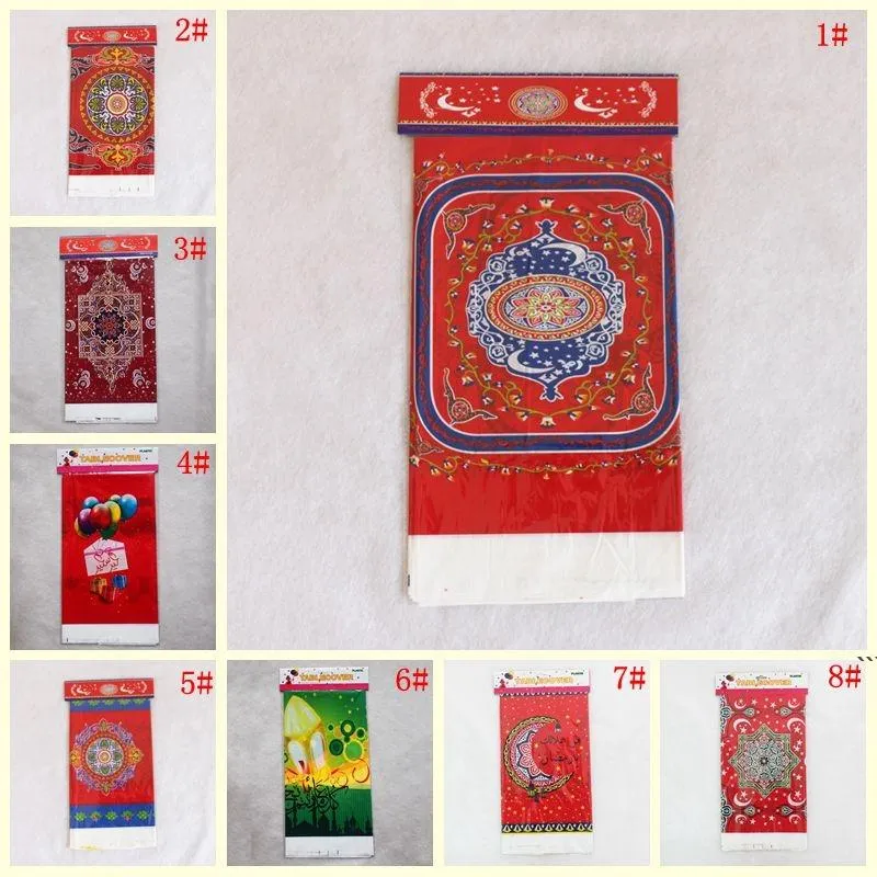 108*180cm Disposable Plastic Tablecloth Eid Al-Fitr Ramadan Table Cover Waterproof Table Cloth for Moslem Islamism Decoration DBC RRD13551