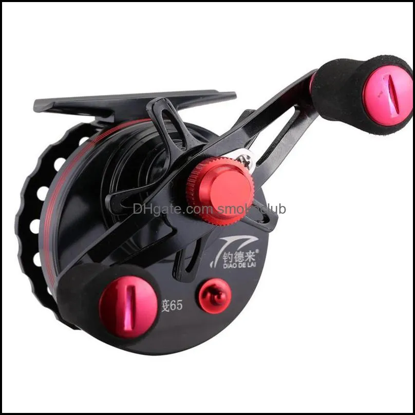 Baitcasting Reels 2.6:1 Gear Ratio Full Metal Ice Fishing Reel Smooth Left/Right Raft Tackle