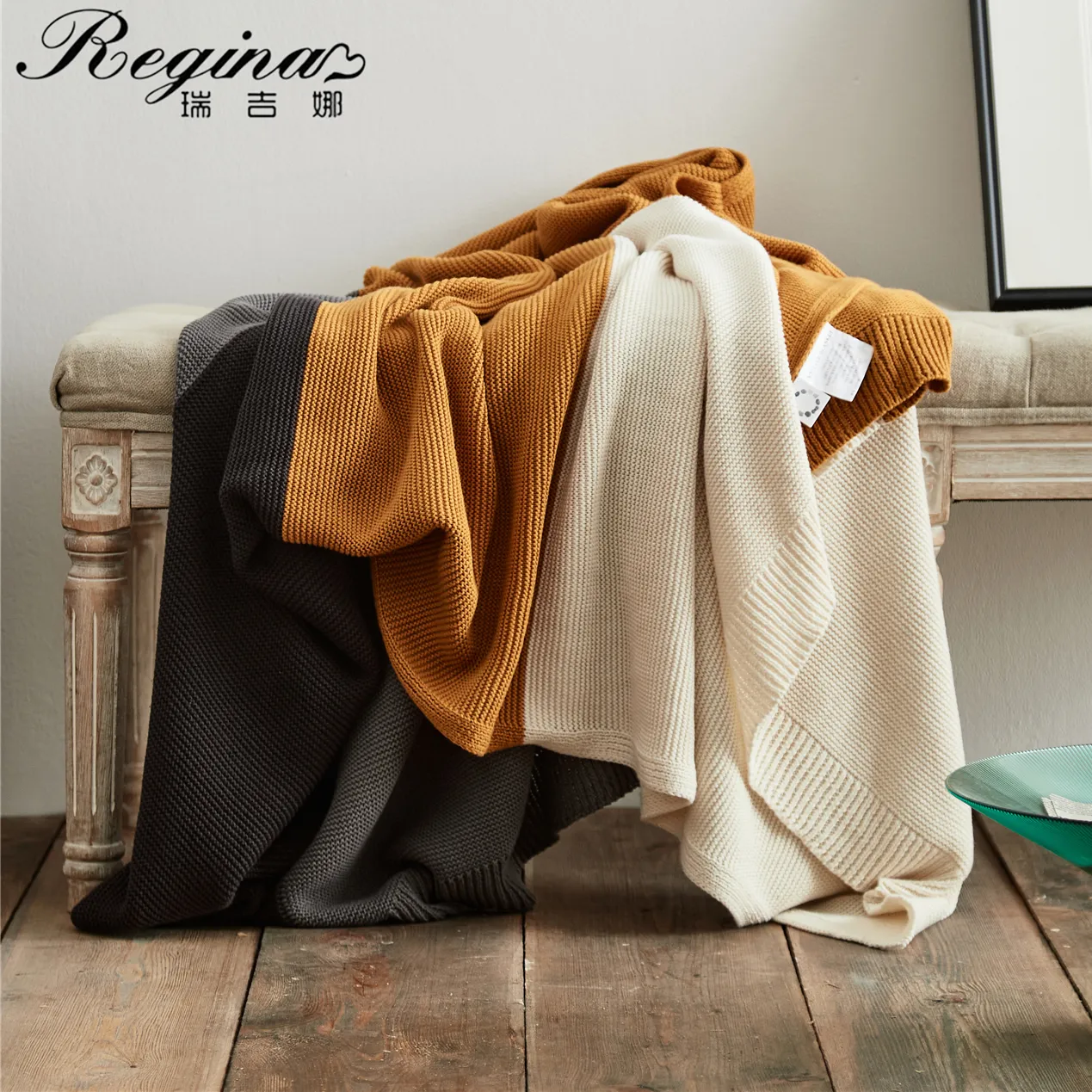 Contract Color Knitted Plaid Blankets Elegant Home Decoration Sofa Bed Soft Throws Cotton Fashion Office Nap Warm Blanket